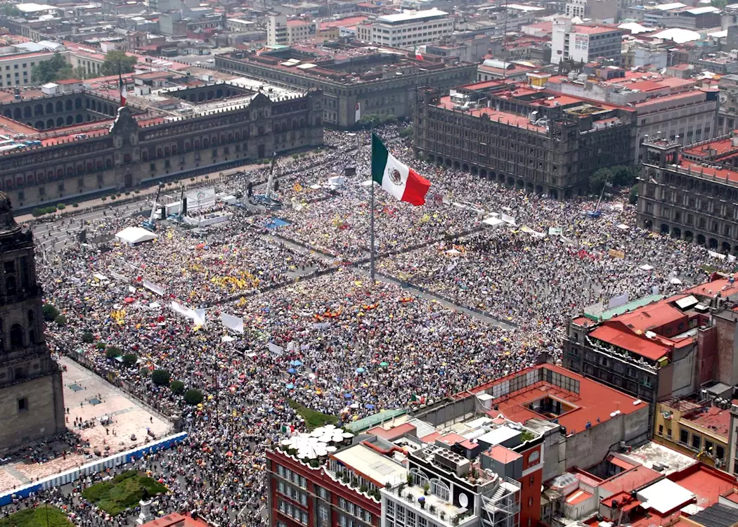 The Zocalo at the heart of Mexico City