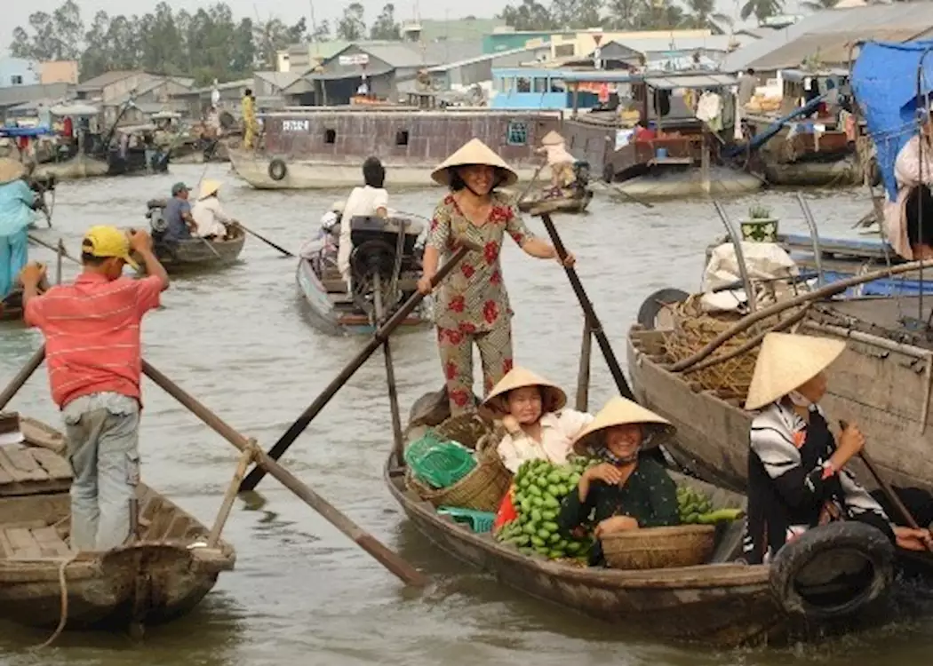 Floating Market, Cai Be, Vietnam