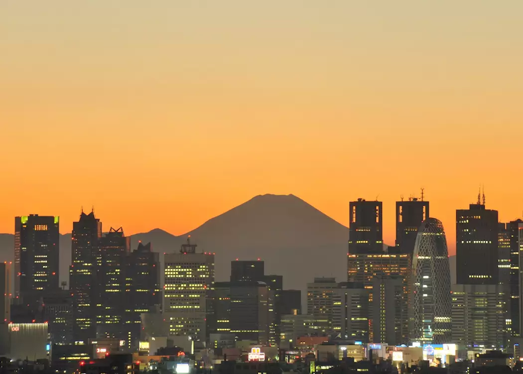 Tokyo sunset with Mount Fuji