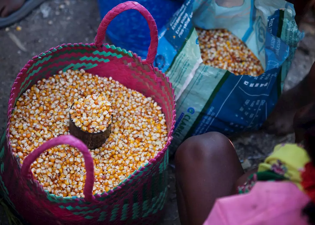 Selling corn at the market, Ifotaka Community Forest, Madagascar