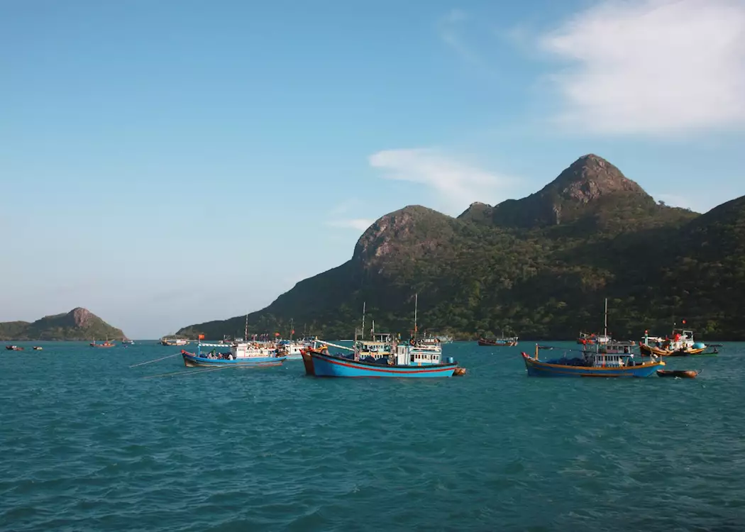 Fishing boats near Con Dao Islands,Vietnam