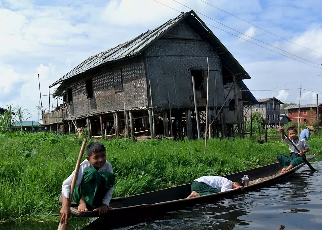Travelling back from school, Inle Lake, Burma (Myanmar)