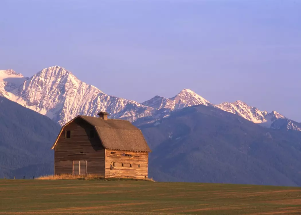 An old barn, Mission Mountains near Missoula, Montana