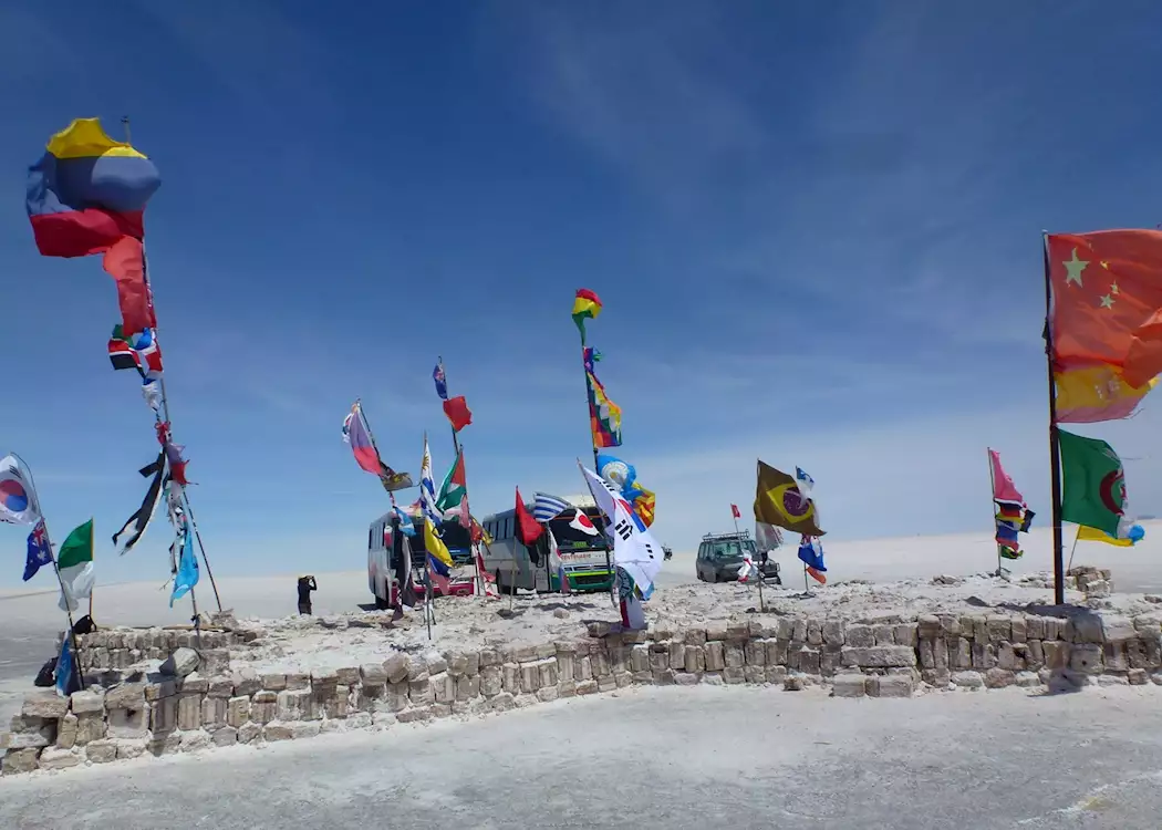Flag Collection on the Salt Flats, Uyuni