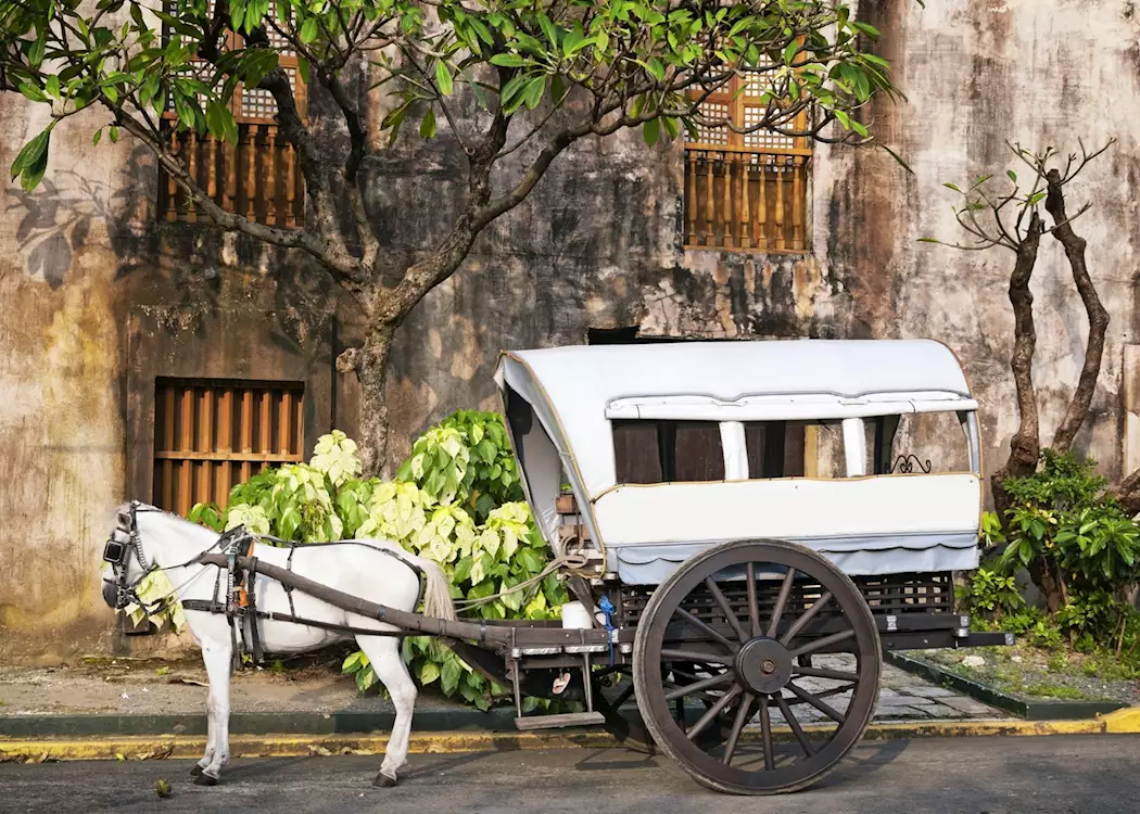 Horse and cart, typical transport in Intramuros, Manila