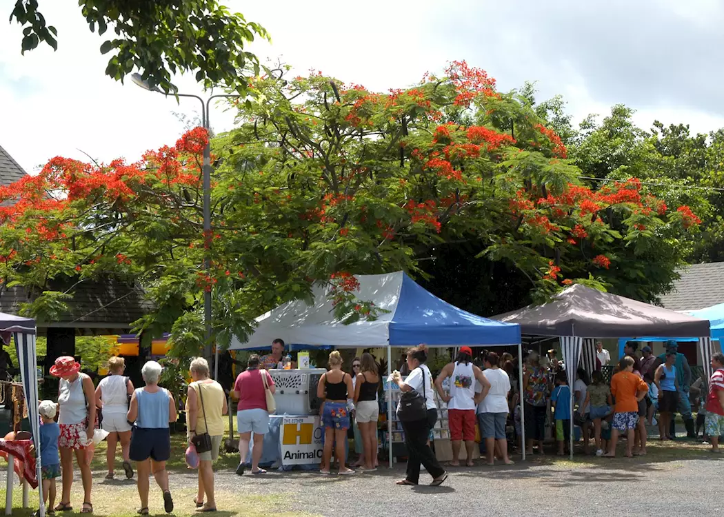 A local market on Rarotonga