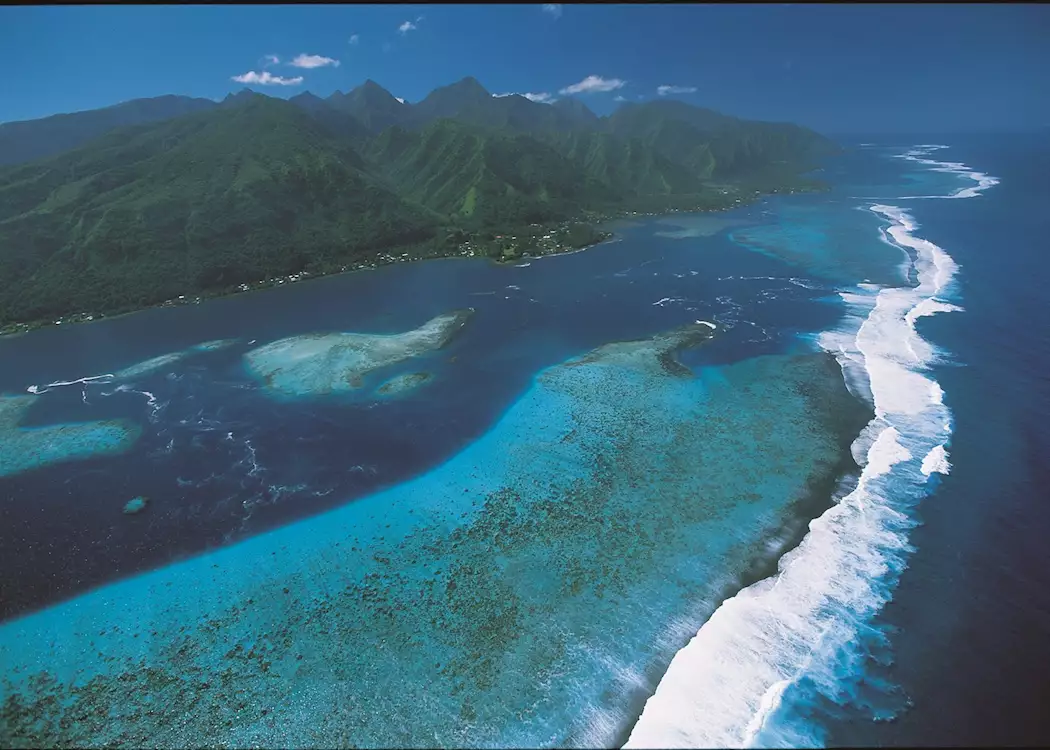 Aerial shot over Tahiti