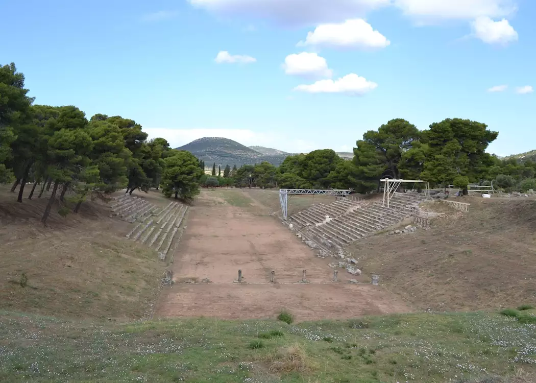 View over the stadium, Ancient Olympia