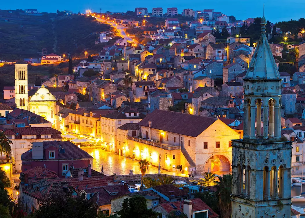 Hvar town at night, Croatia