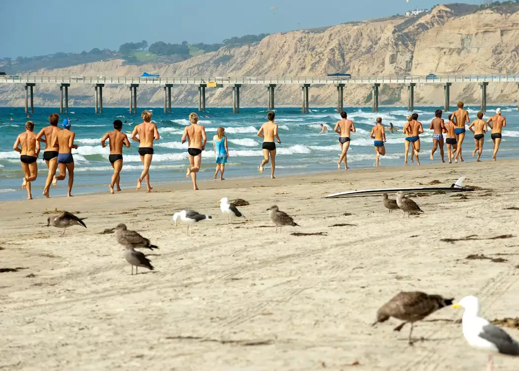 Jogging on the beach, San Diego