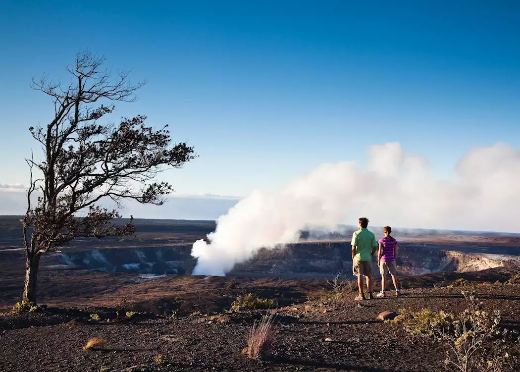 A view of the Halemaumau Crater, Kilauea Volcano, Hawaii