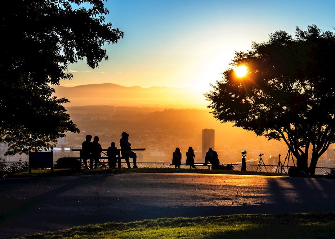 Viewing a Portland Oregon sunrise 