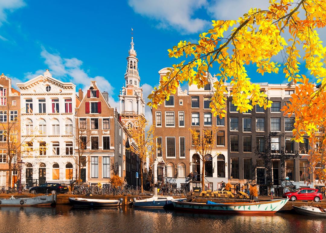 Amsterdam canal in the autumn