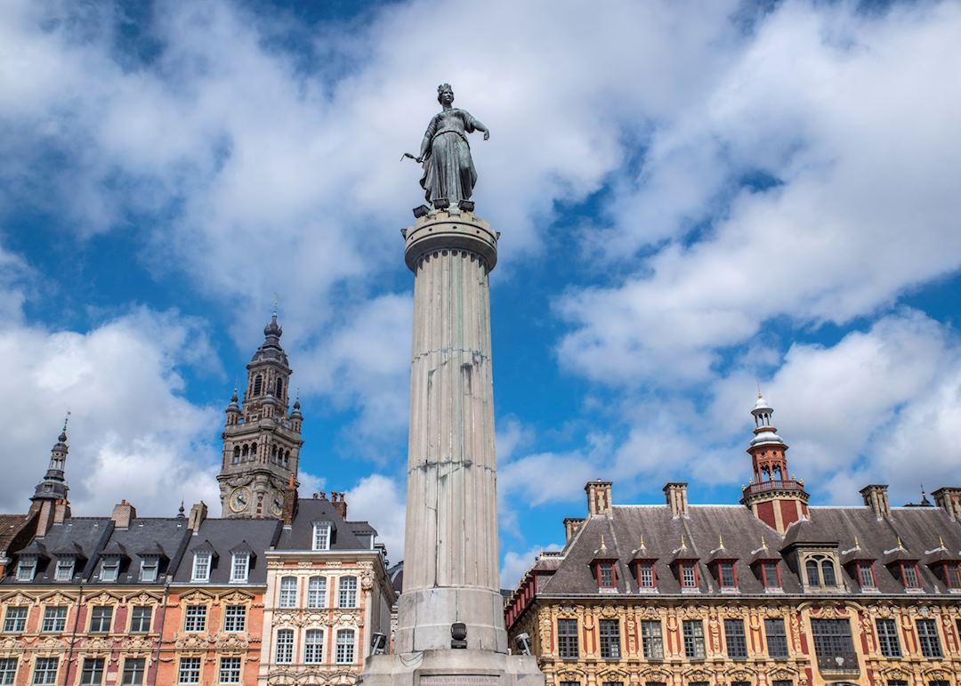 The view in Grand Place in the historical city of Lille