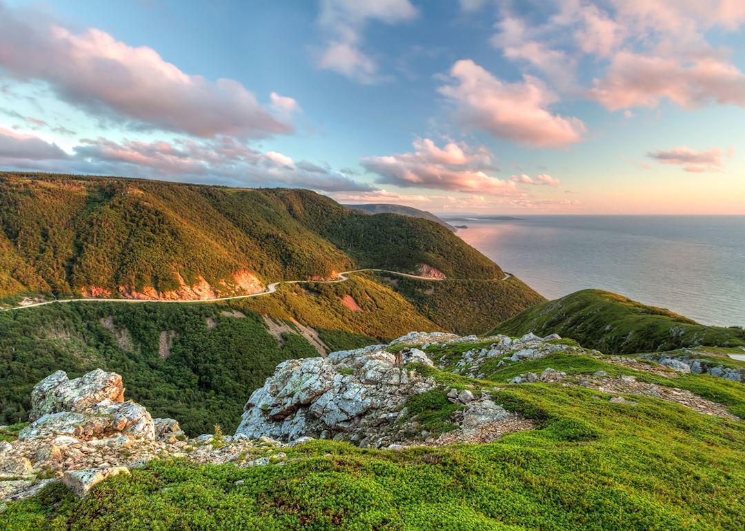 Cabot Trail at sunset, Nova Scotia