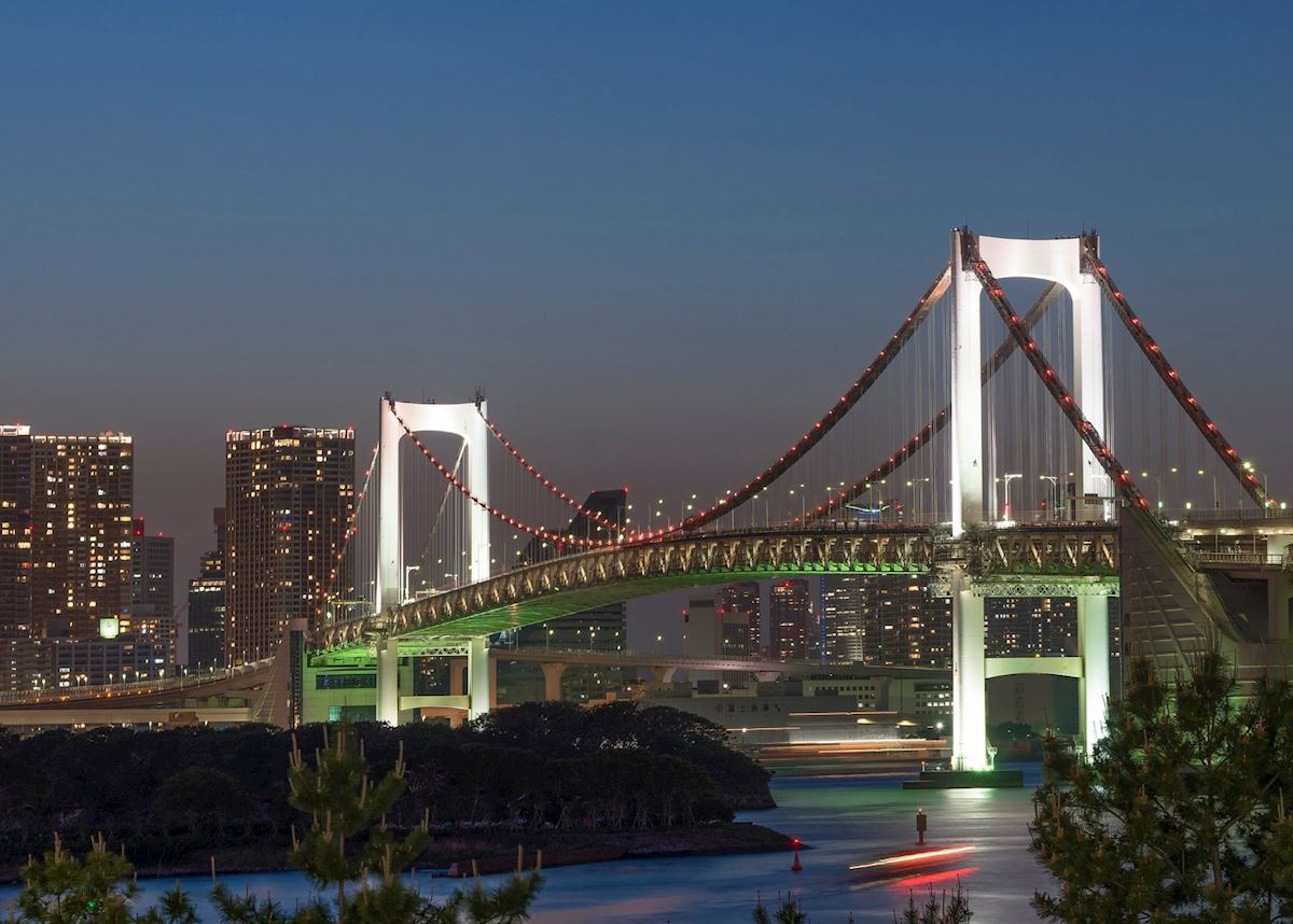 Rainbow Bridge at night, Tokyo
