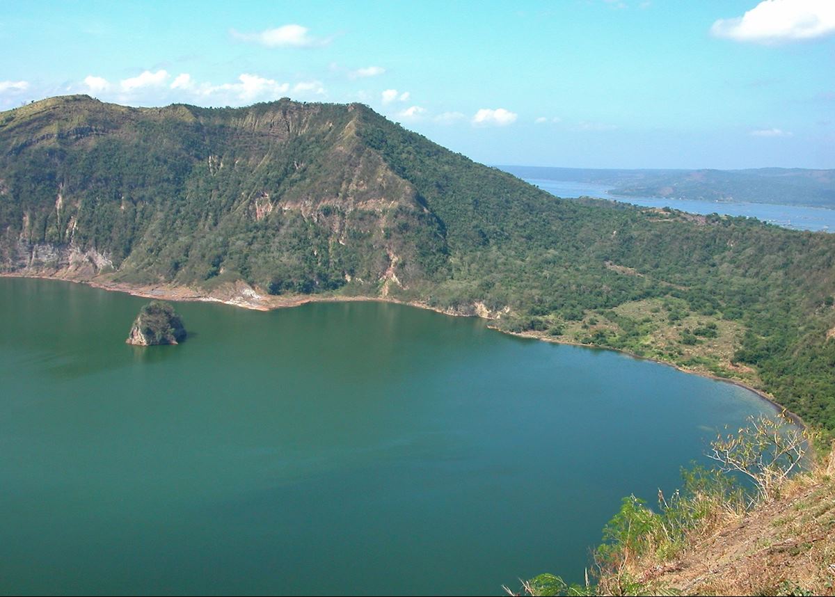 View into Taal Volcano crater and lake, Luzon, Philippines