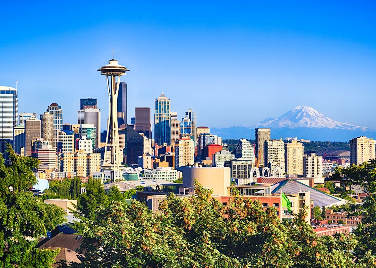 Seattle and Mount Rainier