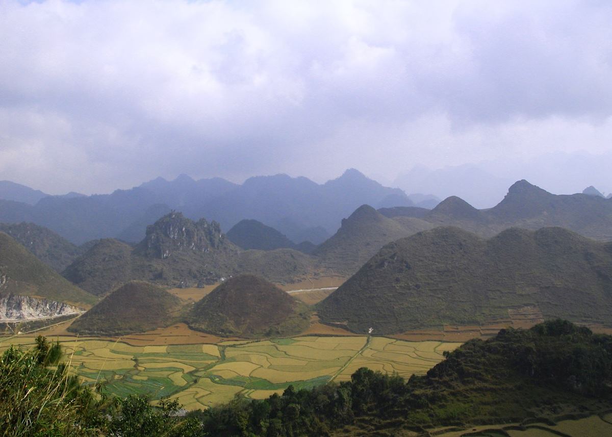 Mountains and paddy fields outside Ha Giang Town Mountains and paddy fields outside Ha Giang Town