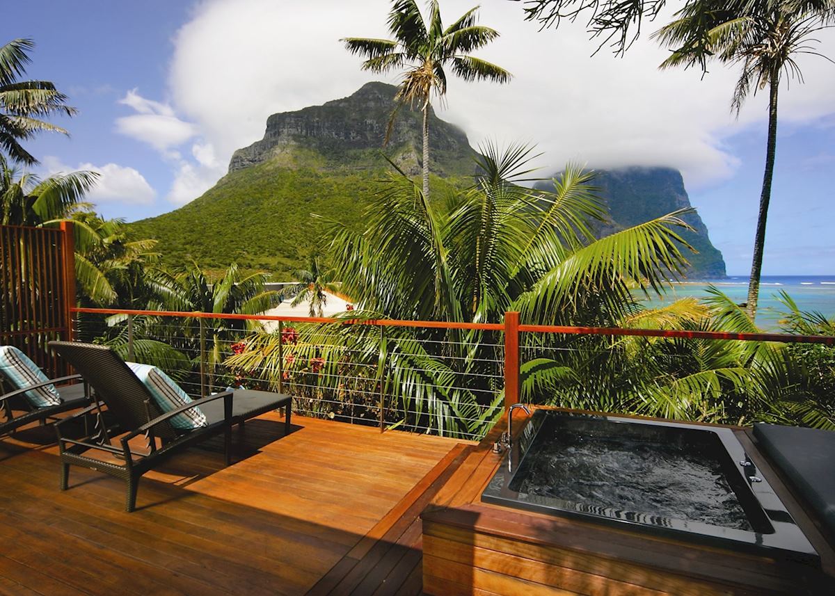Lidgbird suite deck, Capella Lodge, Lord Howe Island Lidgbird suite deck, Capella Lodge, Lord Howe Island