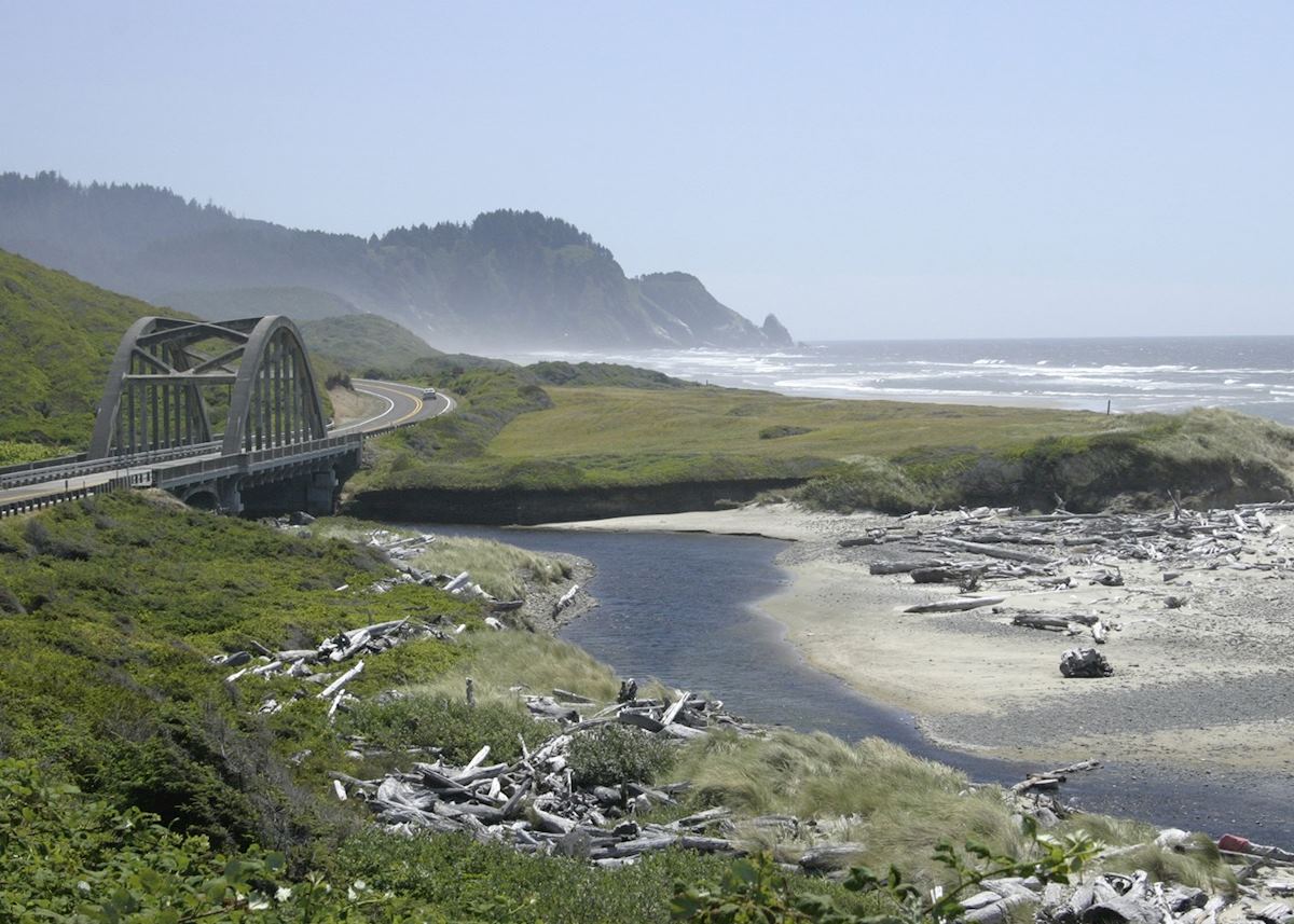The Big Creek Bridge along the Oregon coast near Florence The Big Creek Bridge along the Oregon coast near Florence