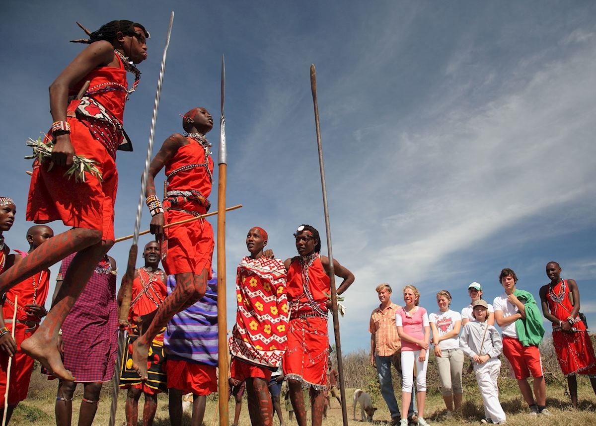 Masai dancing, from Saruni Cottages, Masai Mara Masai dancing, from Saruni Cottages, Masai Mara