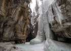 Maligne Canyon frozen waterfall