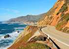 Highway 1 running along Paific coast in Big Sur state parks in California
