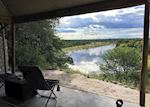 Each tent overlooks the Boteti River