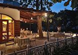 Outdoor restaurant seating at Jaagir Manor