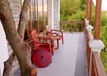 Riverside seating at Salay River Inn