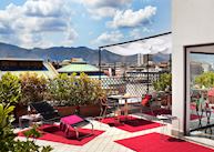 Roof terrace, Hotel Plaza Opera, Palermo