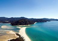 Aerial view of Awaroa Bay, Abel Tasman National Park