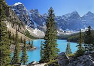 View of Banff National Park from Moraine Lake Lodge