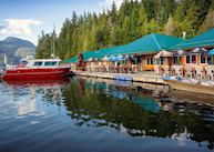 Dining patio, Knight Inlet Lodge, British Columbia