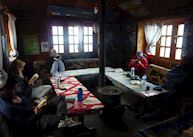 Typical tea house lodge dining room, Nepal
