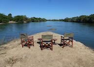 Morning coffee on the river, KaingU Safari Lodge, Kafue National Park
