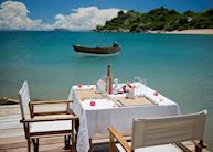 Lunch by the lake at Kaya Mawa, Likoma Island