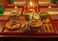 Food at the Apsara Theatre in the Angkor Village Resort and HotelSiem Reap, Cambodia Food at the Apsara Theatre in the Angkor Village Resort and HotelSiem Reap, Cambodia