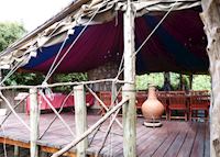 A dining platform at Bogani A dining platform at Bogani