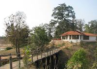 A small bridge leading to the main lounge and dinning area at Flame of the Forest, Kanha A small bridge leading to the main lounge and dinning area at Flame of the Forest, Kanha