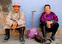 Old couple, Garden Temple in Ulaan Baatar Old couple, Garden Temple in Ulaan Baatar