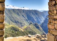 View of Machu Picchu from the Sun Gate, Peru View of Machu Picchu from the Sun Gate, Peru