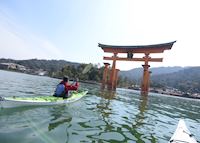 Kayaking around Itsukushima Gate, Miyajima Island Kayaking around Itsukushima Gate, Miyajima Island