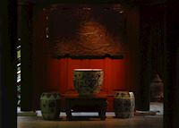 Teak and porcelain can be seen throughout Jim Thompson's House in Bangkok Teak and porcelain can be seen throughout Jim Thompson's House in Bangkok