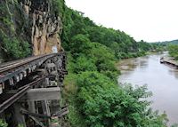 The railway track over the River Kwai, Kanchanaburi The railway track over the River Kwai, Kanchanaburi