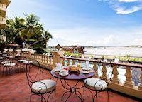 Bassac restaurant terrace, Victoria Chau Doc Hotel Bassac restaurant terrace, Victoria Chau Doc Hotel