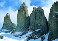 The famous towers of Torres del Paine National Park The famous towers of Torres del Paine National Park