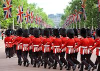 The Queen's Guard marching, London The Queen's Guard marching, London