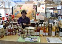 Apple ice wine tasting at Québec Public Market, Québec City, Canada Apple ice wine tasting at Québec Public Market, Québec City, Canada